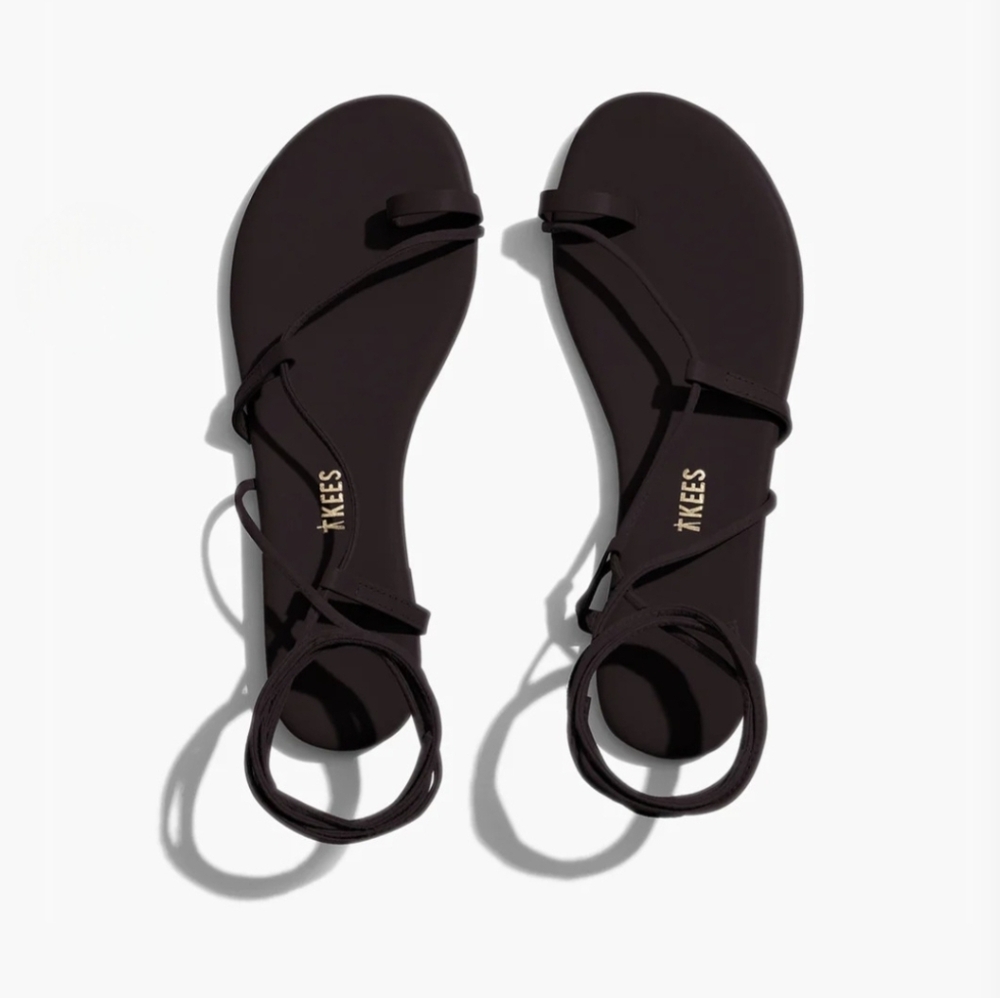 5/5.5 TKEES Jo Lace-up Sandals in Bleeker Deep Chocolate Brown, EU 36